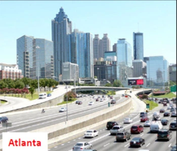 Atlanta skyline with traffic